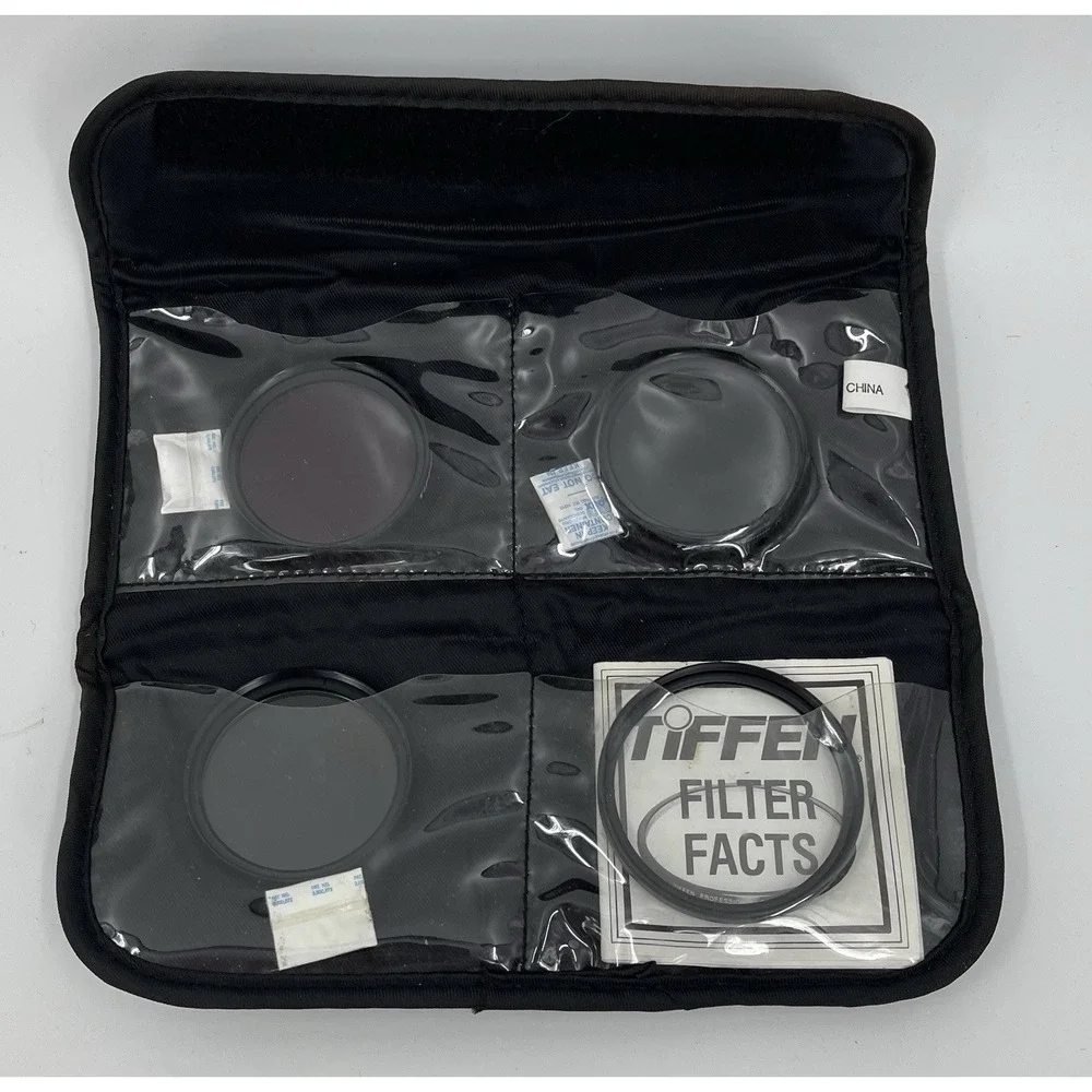 Tiffen 49mm Filters Set of 4 FL-D Fluorescent N.D. 0.6, UV and 55mm‎ UV & Case